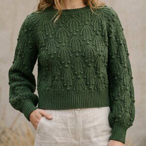 Harper Heritage Green Knit Sweater Small Forest Green Pullover